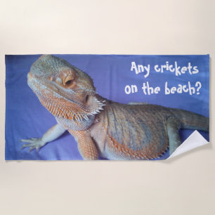 Awesome Bearded Dragon Print Funny Beach Towel