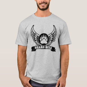 Awesome Bears Rule Angel Wings Bear Paw T-Shirt