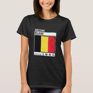Awesome Belgian Since 1990 Belgian 32nd Birthday T-Shirt