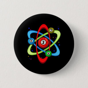 Awesome Billiards Ball Atom Science Pool Player Sc 6 Cm Round Badge