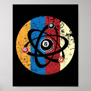 Awesome Billiards Ball Atom Science Pool Player Sc Poster