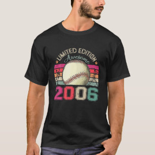 Awesome Birthday 2006 16Th Baseball Player Vintage T-Shirt