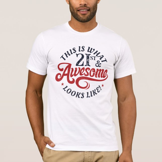 Awesome Birthday Customised Gift T-Shirt (Front)