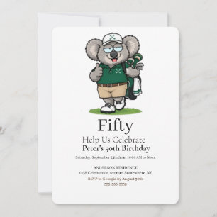 Awesome Birthday Koala Celebration Invitation