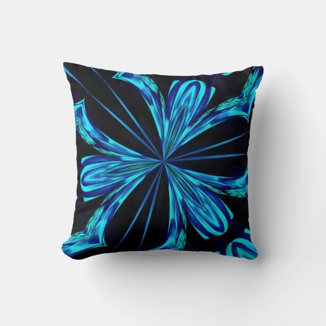 Awesome Black and Blue Comet Design Cushion (Front)