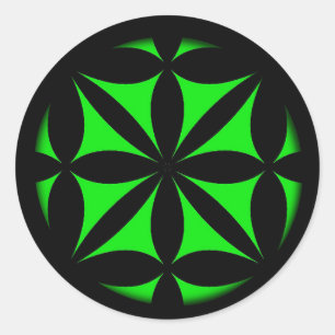 Awesome Black and Green Modern / Retro Print  Classic Round Sticker