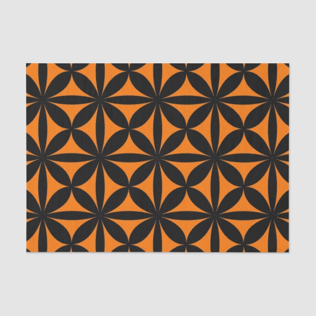 Awesome Black and Orange Modern / Retro Print  Tissue Paper (Front)