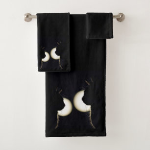 Awesome Black Cat Burglars Spotted Bath Towel Set