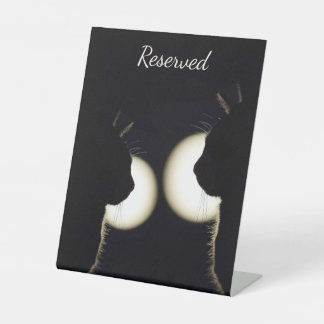 Awesome Black Cat Burglars Spotted Pedestal Sign
