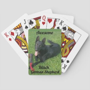 Awesome Black German Shepherd Playing Cards