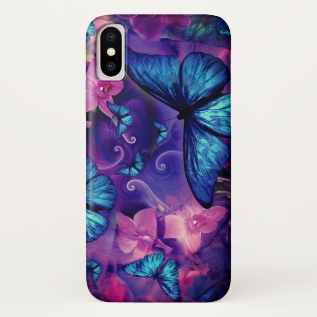 Awesome blue butterflies  Case-Mate iPhone case (Back)