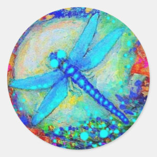 Awesome Blue Dragonfly by Sharles Classic Round Sticker