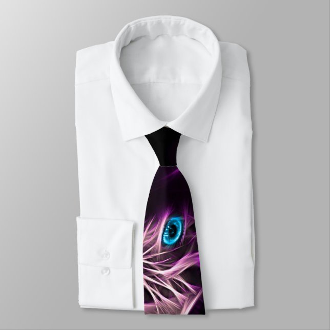 Awesome Blue Eye of Parrot Tie (Tied)