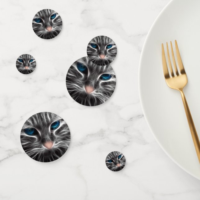 Awesome Blue Eyed Cat Face Confetti (Group)
