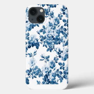 Awesome Blue Floral Pattern iPhone 13 Case