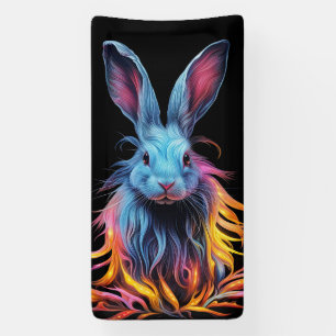 Awesome Blue Rabbit on Fire Banner