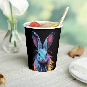 Awesome Blue Rabbit on Fire  Paper Cups