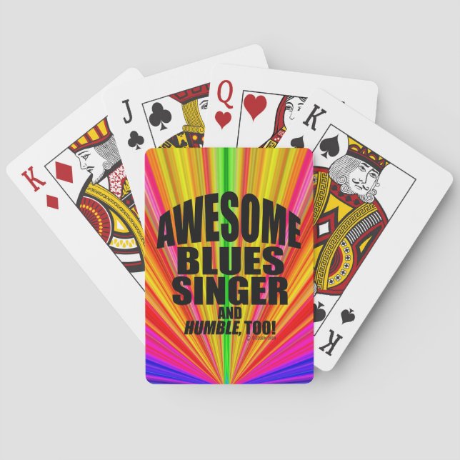 Awesome Blues Singer Playing Cards (Back)