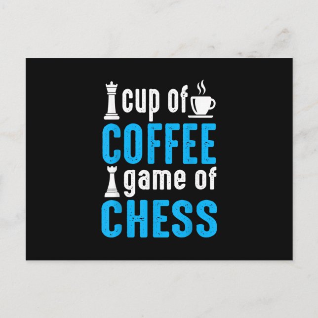 Awesome Board Game - Cup Of Coffee Game Of Chess Postcard (Front)
