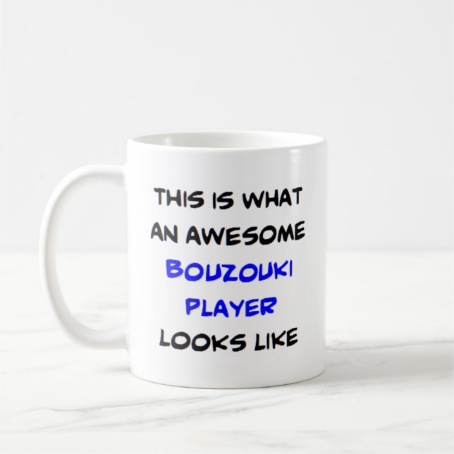awesome bouzouki player coffee mug (Left)
