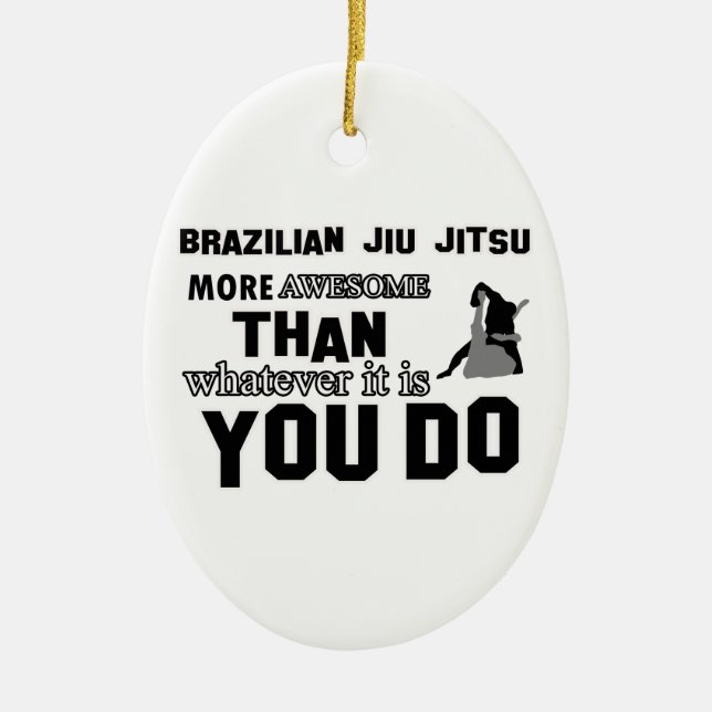 Awesome brazilian jiu jitsu design ceramic tree decoration (Front)