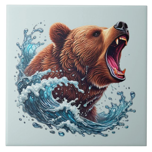 Awesome brown bear cabin lovers  tile (Front)