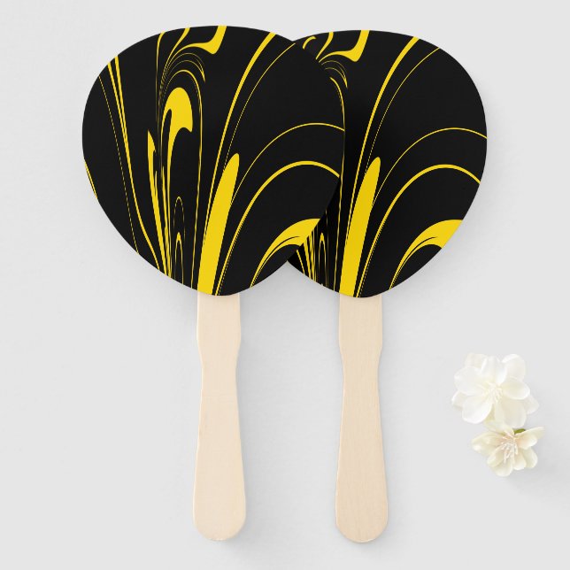 Awesome Bumble Bee Colours Hand Fan (Front and Back)