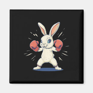 Awesome Bunny With Boxing Gloves For Easter Lovers Magnet