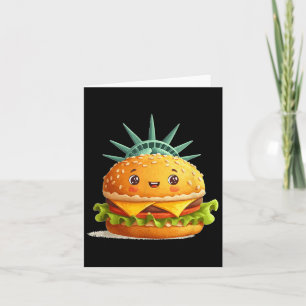 Awesome Burger Liberty Costume For Usa Food Lovers Card