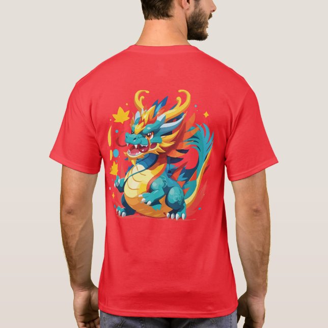 Awesome Cartoon Dragon T-Shirt (Back)