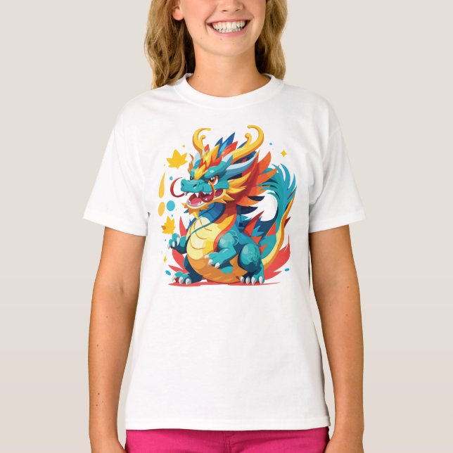 Awesome Cartoon Dragon T-Shirt (Front)