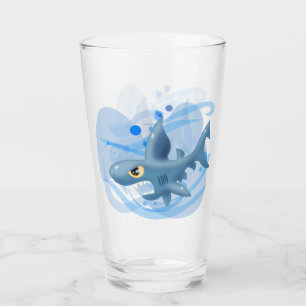 Awesome Cartoon Shark Glass