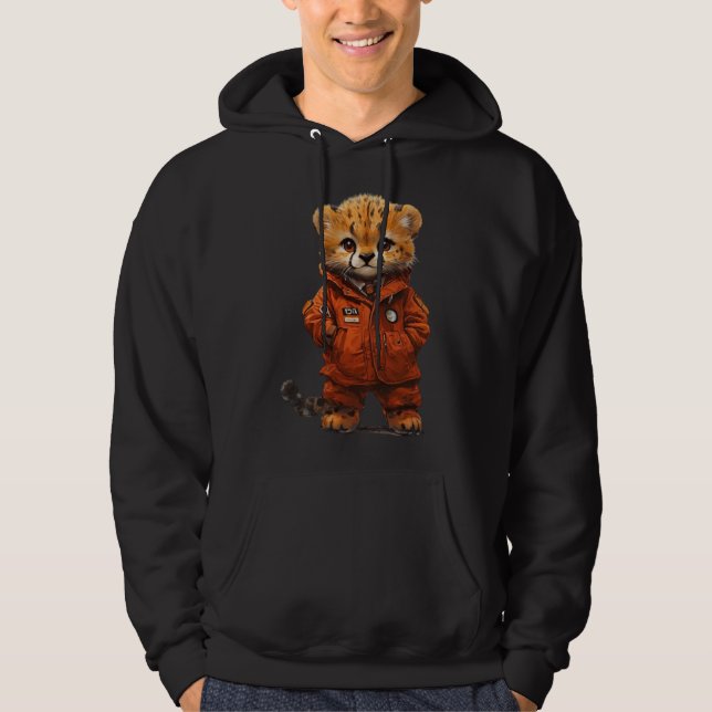 Awesome Cheetah Hoodie Large Print (Front)