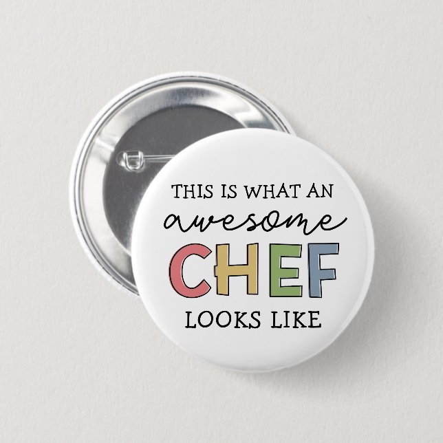 Awesome Chef Gifts | Best Chef Ever Funny Gift 6 Cm Round Badge (Front & Back)