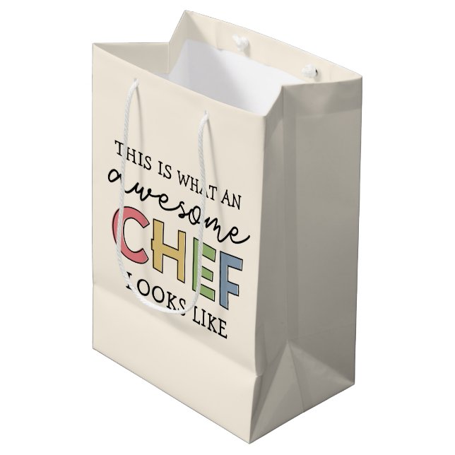 Awesome Chef Gifts | Best Chef Ever Funny Gift  Medium Gift Bag (Front Angled)