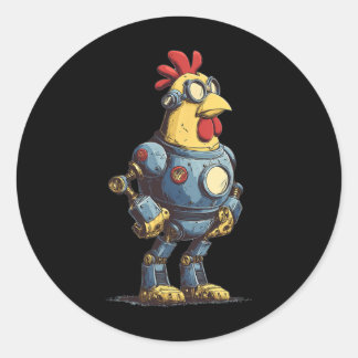 Awesome Chicken Robot For Future Animals Lovers  Classic Round Sticker