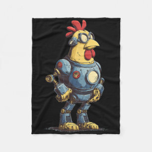 Awesome Chicken Robot For Future Animals Lovers  Fleece Blanket