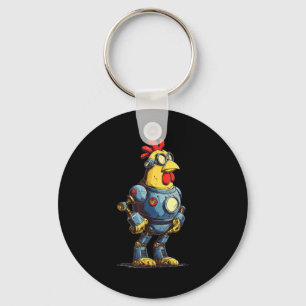 Awesome Chicken Robot For Future Animals Lovers Key Ring