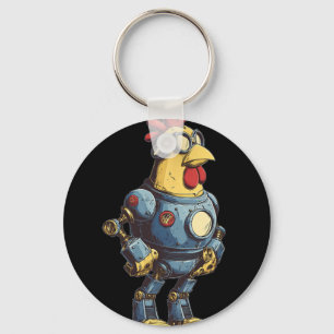Awesome Chicken Robot For Future Animals Lovers Key Ring