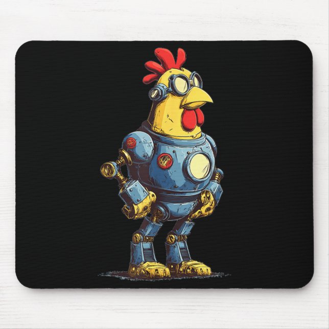 Awesome Chicken Robot For Future Animals Lovers  Mouse Pad (Front)