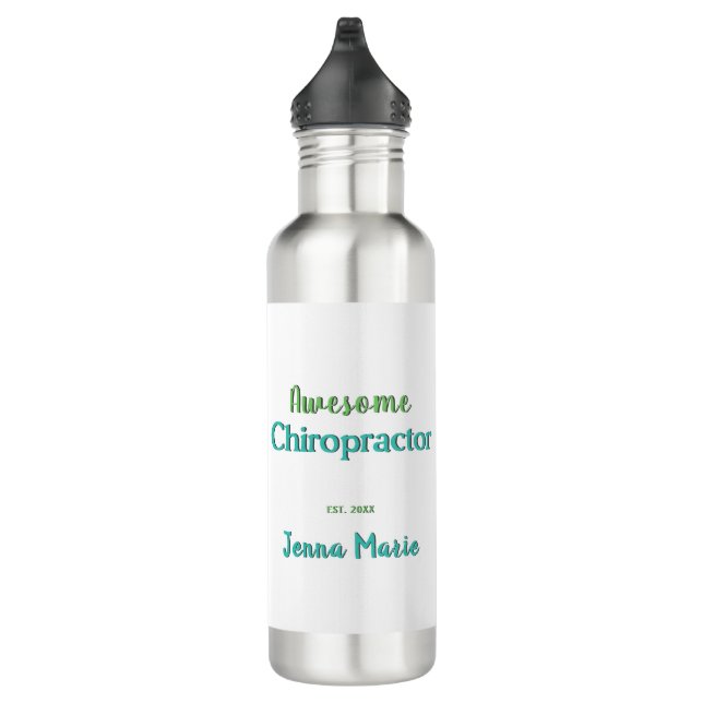 Awesome Chiropractor Green Teal Text 710 Ml Water Bottle (Right)