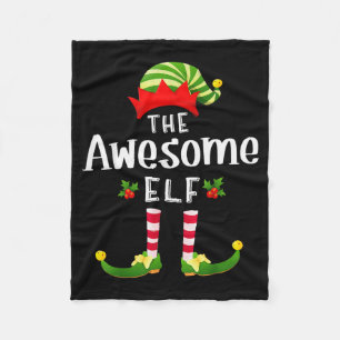 Awesome Christmas Elf Matching Pajama X-mas Party  Fleece Blanket