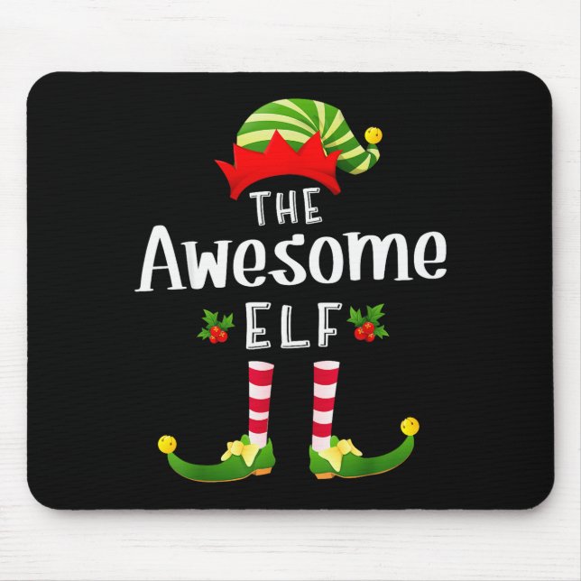 Awesome Christmas Elf Matching Pajama X-mas Party  Mouse Pad (Front)