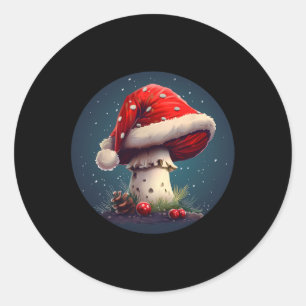 Awesome Christmas Mushroom For Boys And Girls Classic Round Sticker