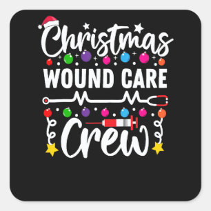 Awesome Christmas Wound Care Crew Nurse Santa Cost Square Sticker