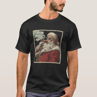 Awesome Cigar Santa Graphic T-Shirt