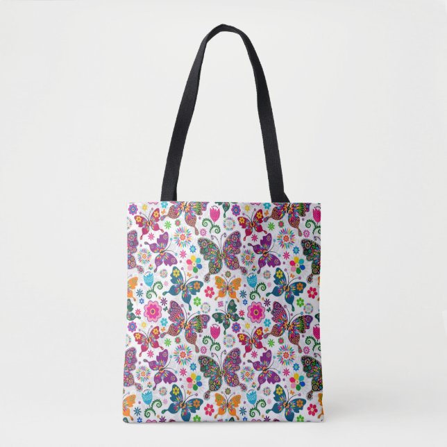 awesome coloured butterflies tote bag (Front)