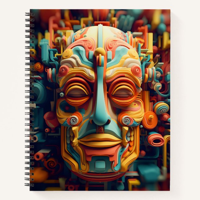 Awesome Colourful Art Graphic Human Face Notebook (Front)