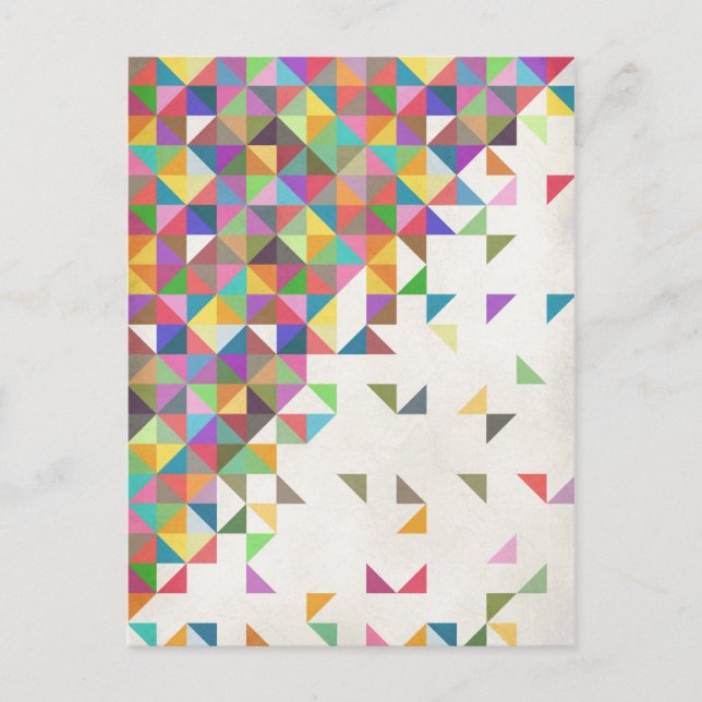 Awesome colourful retro geometric pattern postcard (Front)
