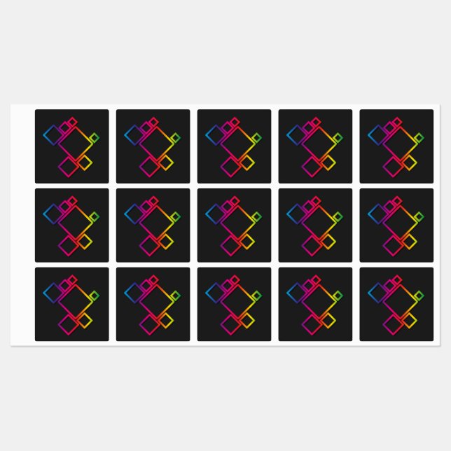 Awesome Colourful Squares on Black No. 1 (Sheet)